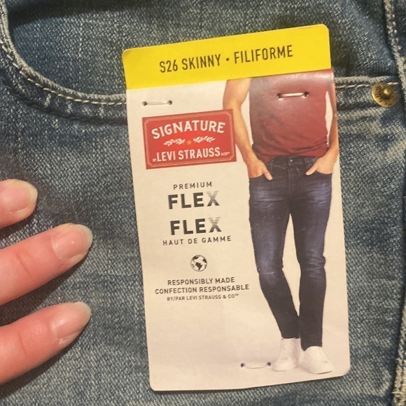Levi Signature  S26 Skinny Men's Premium Flex Blue Jeans (Size 36 x 30) NWT - Picture 7 of 9